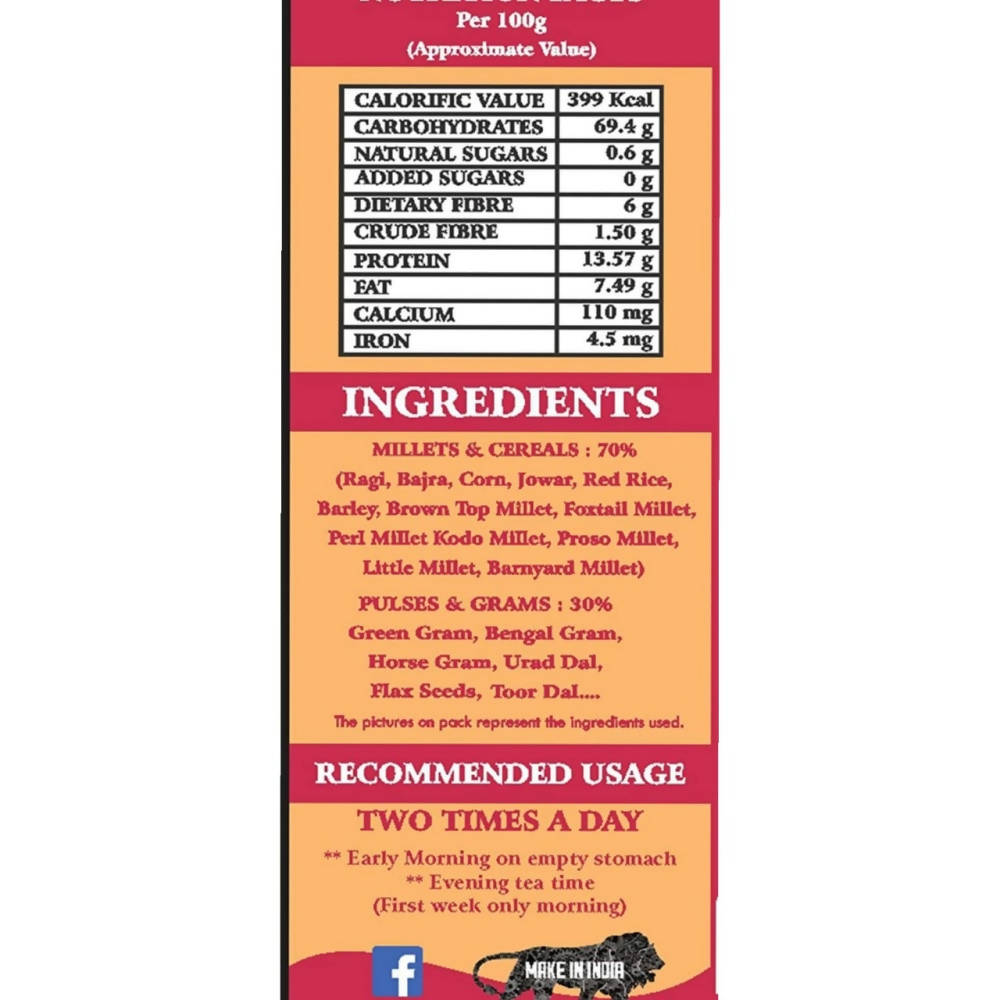 Jeeni Millet Health Mix Ingredients.